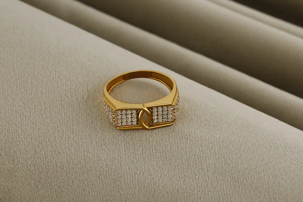 Men’s Gold Plated 925 Silver Ring VJ32